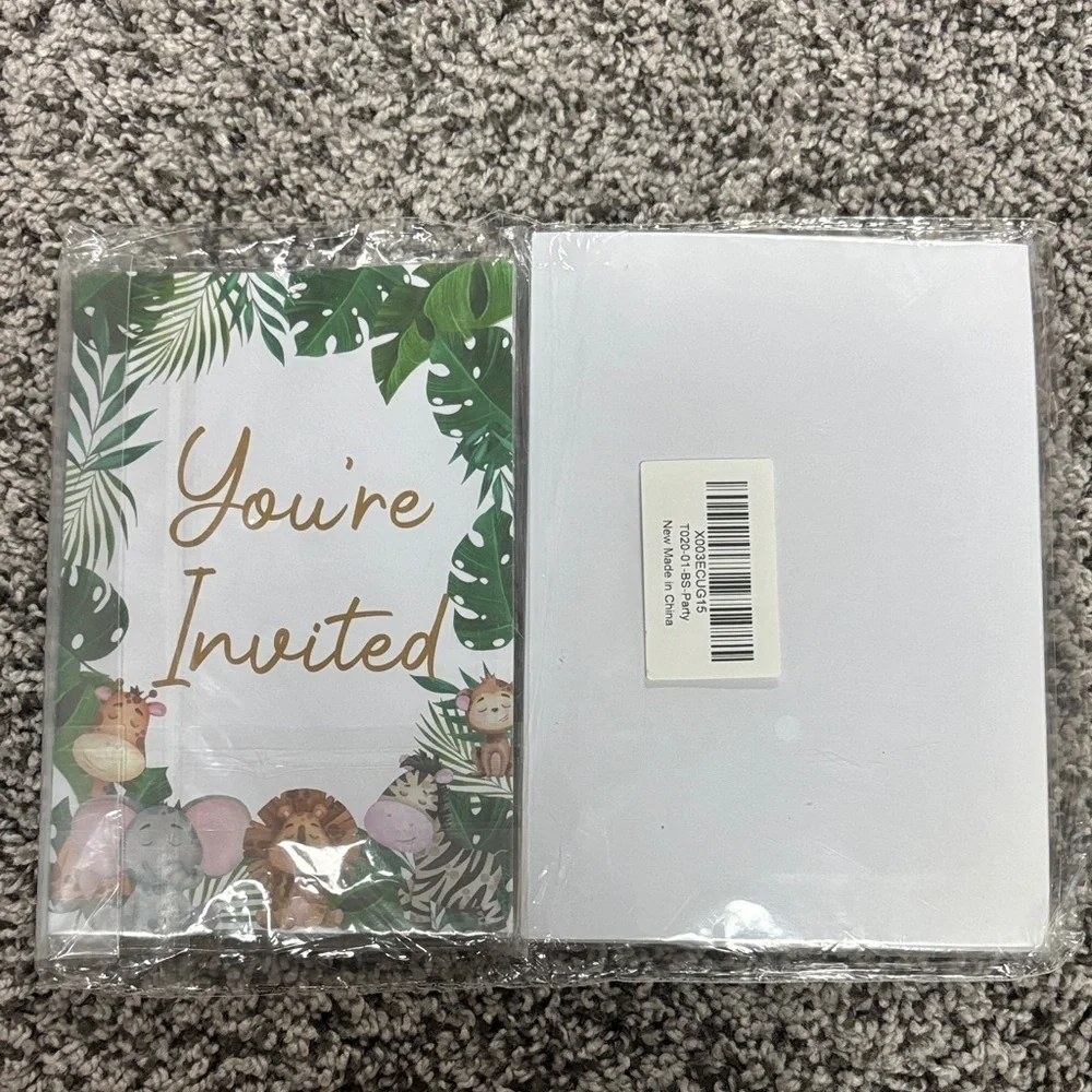 Jungle Theme Baby Shower Invitation Cards